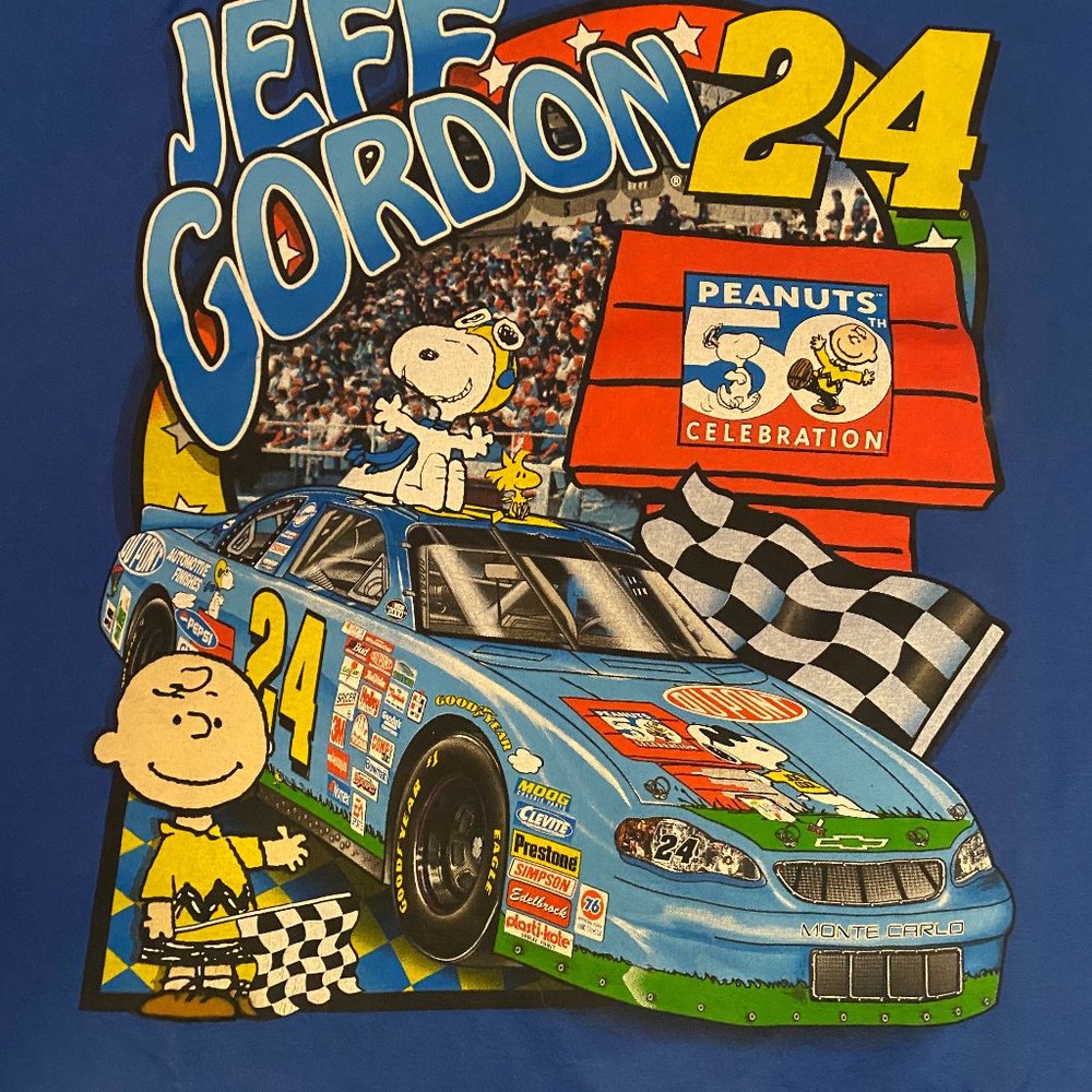 Nascar Jeff Gordon peanuts 50th celebration shirt XL